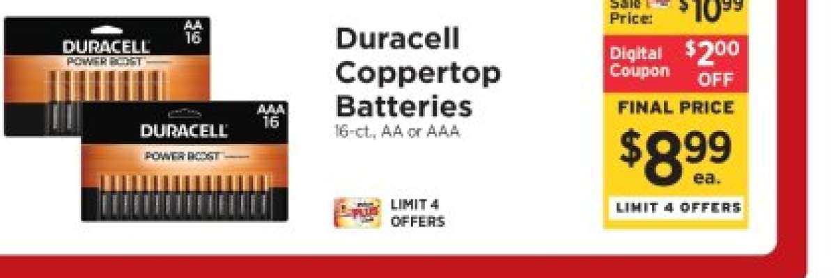 Duracell Coppertop Batteries*
