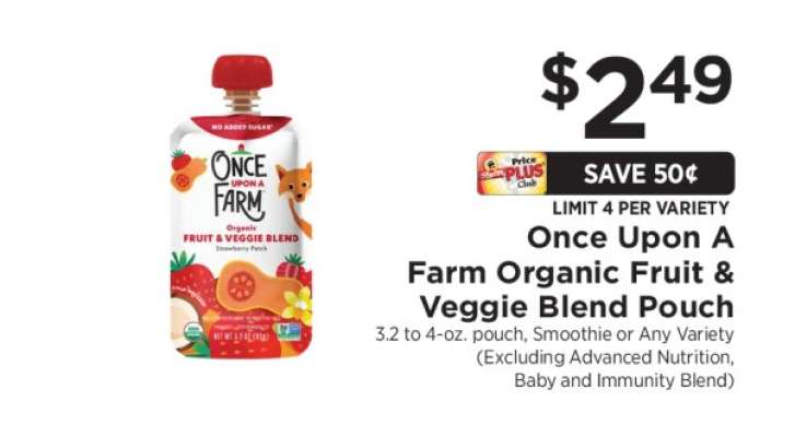 Once Upon a Farm Organic Fruit & Veggie Blend Pouch