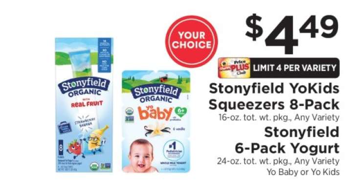 Stonyfield YoKids Squeezers 8-Pack / Stonyfield 6-Pack Yogurt