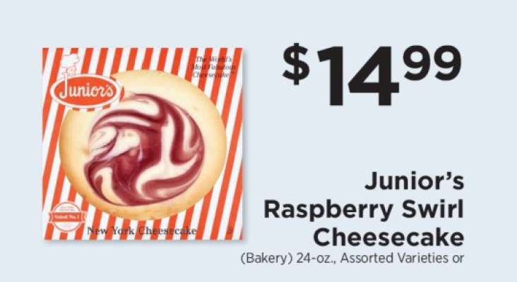 Junior's Raspberry Swirl Cheesecake