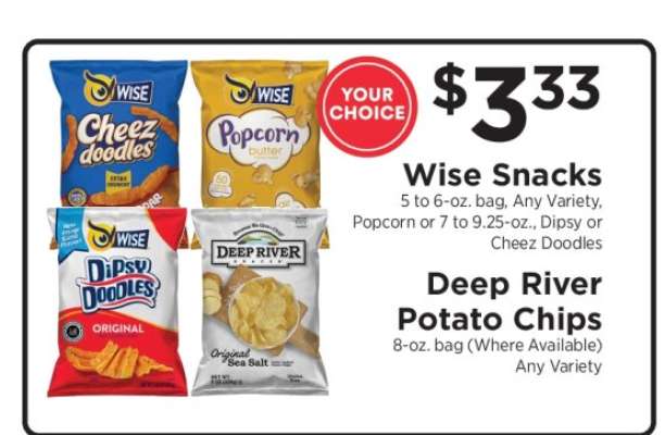 Wise Snacks or Deep River Potato Chips