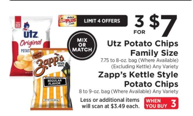 Utz Potato Chips Family Size / Zapp’s Kettle Style Potato Chips