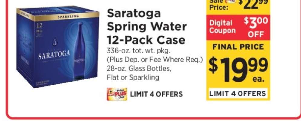 Saratoga Spring Water 12-Pack Case