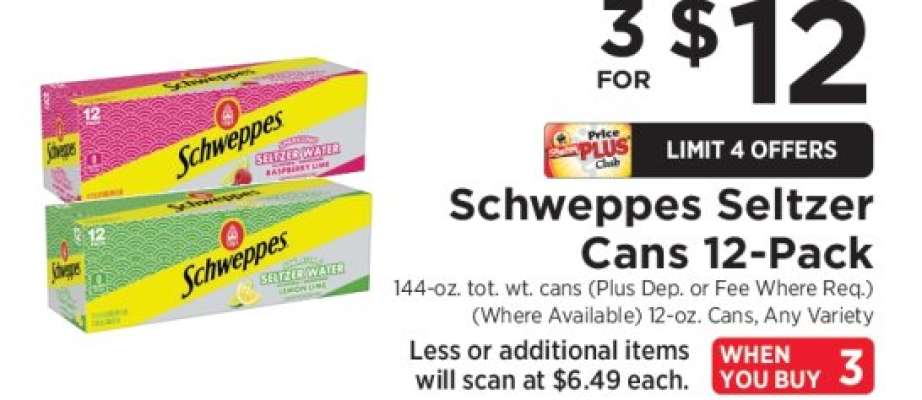 Schweppes Seltzer Cans 12-Pack