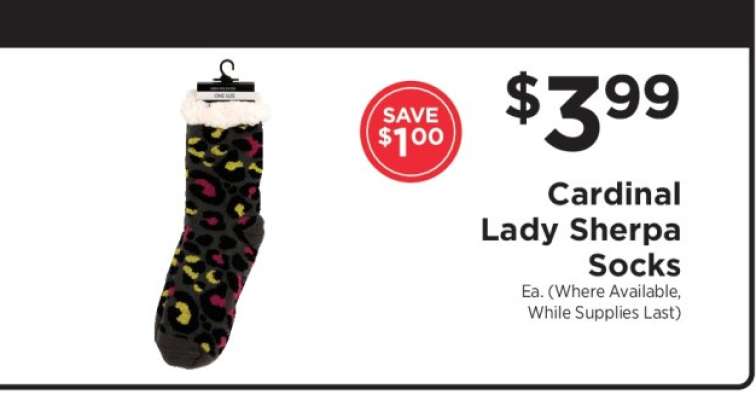 Cardinal Lady Sherpa Socks