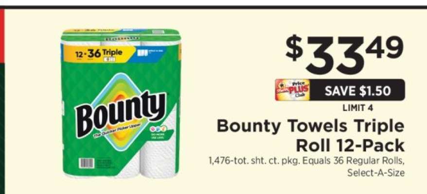 Bounty Towels Triple Roll 12-Pack
