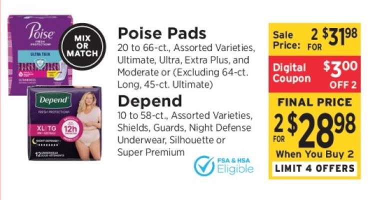 Poise Pads / Depend