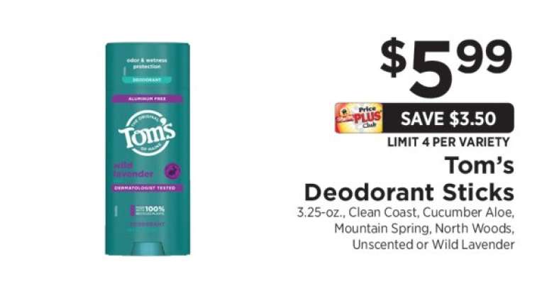 Tom’s Deodorant Sticks