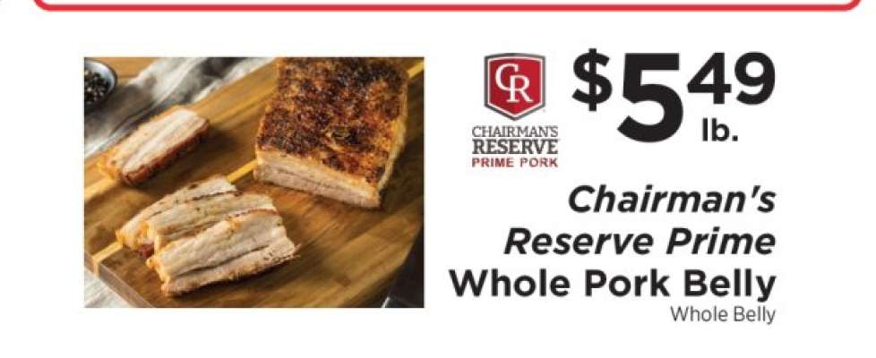 Chairman's Reserve Prime Whole Pork Belly