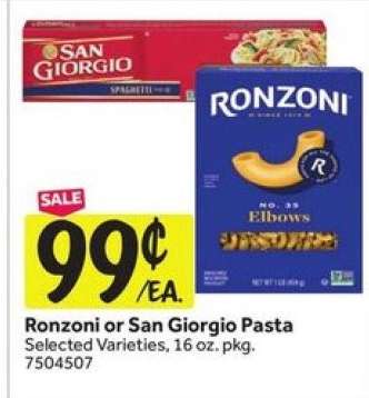 Ronzoni or San Giorgio Pasta
