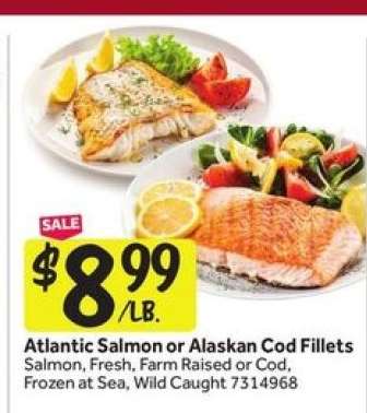 Atlantic Salmon or Alaskan Cod Fillets