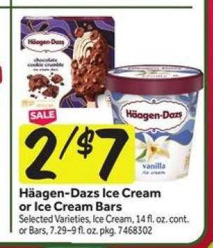 Häagen-Dazs Ice Cream or Ice Cream Bars