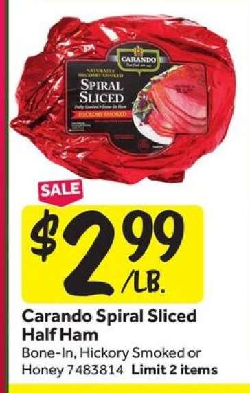 Carando Spiral Sliced Half Ham