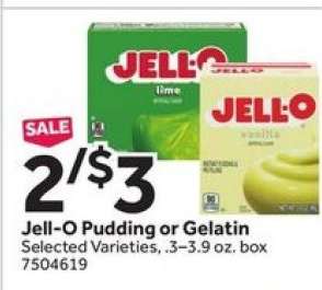 Jell-O Pudding or Gelatin