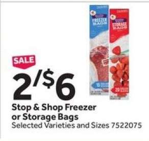 Stop & Shop Freezer or Storage Bags