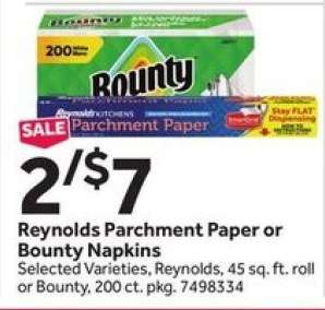 Reynolds Parchment Paper or Bounty Napkins