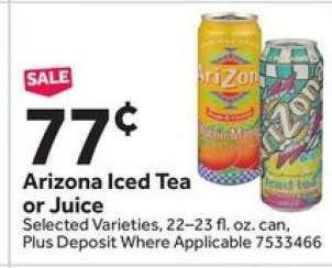 Arizona Iced Tea or Juice