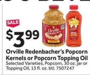 Orville Redenbacher's Popcorn Kernels or Popcorn Topping Oil