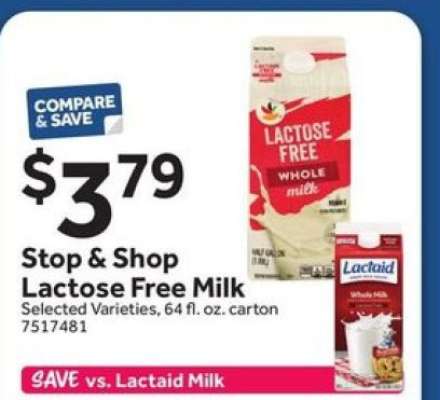 Stop & Shop Lactose Free Milk