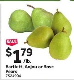 Bartlett, Anjou or Bosc Pears