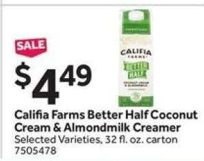 Califia Farms Better Half Coconut Cream & Almondmilk Creamer