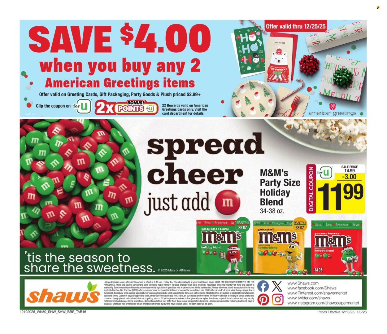 Shaw’s ad - 12/10/2025 - 01/08/2026. Page 16
