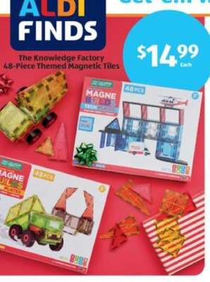 The Knowledge Factory 48-Piece Themed Magnetic Tiles