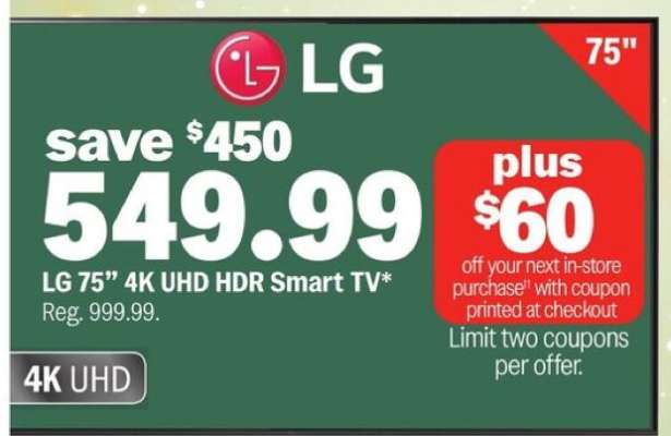 LG 75" 4K UHD HDR Smart TV*