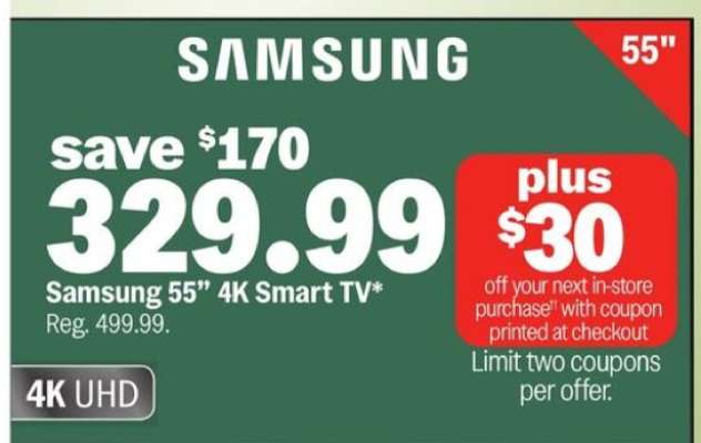Samsung 55” 4K Smart TV