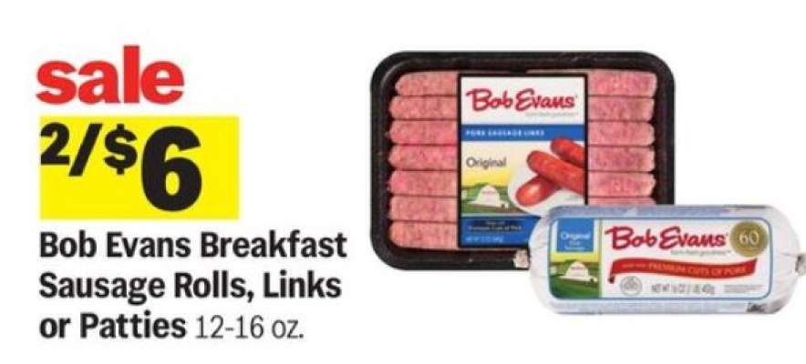 Bob Evans Breakfast Sausage Rolls, Links or Patties