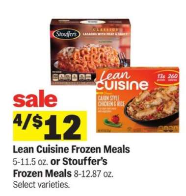 Lean Cuisine or Stouffer’s Frozen Meals