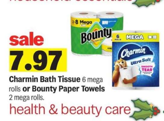 Charmin Bath Tissue or Bounty Paper Towels