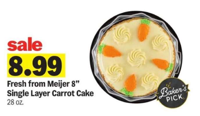 Fresh from Meijer 8” Single Layer Carrot Cake