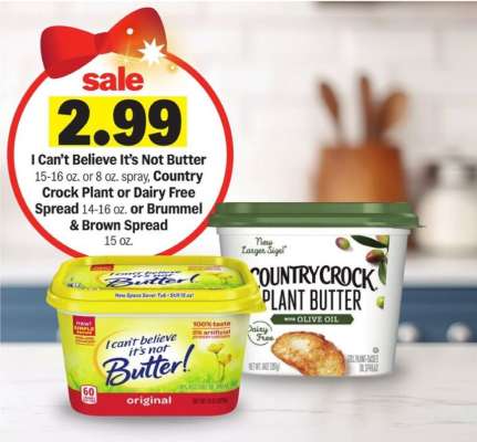 I Can't Believe It's Not Butter, Country Crock Plant or Dairy Free Spread, Brummel & Brown Spread