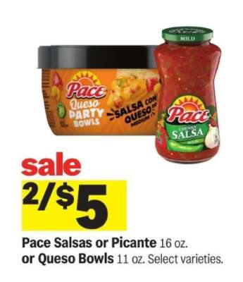 Pace Salsas or Picante or Queso Bowls