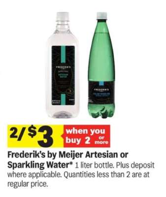 Frederik's by Meijer Artesian or Sparkling Water