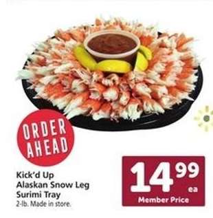 Kick'd Up Alaskan Snow Leg Surimi Tray
