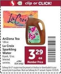 AriZona Tea / La Croix Sparkling Water