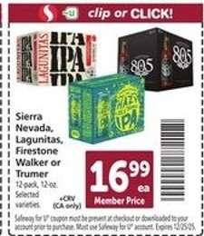 Sierra Nevada, Lagunitas, Firestone Walker or Trumer