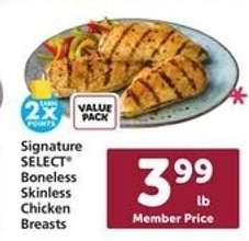 Signature Select Boneless Skinless Chicken Breasts