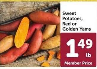 Sweet Potatoes, Red or Golden Yams