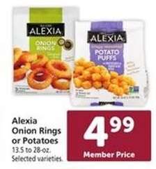 Alexia Onion Rings or Potatoes