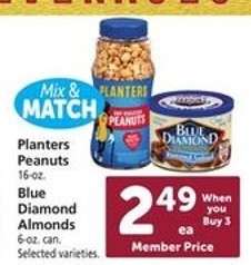 Planters Peanuts & Blue Diamond Almonds