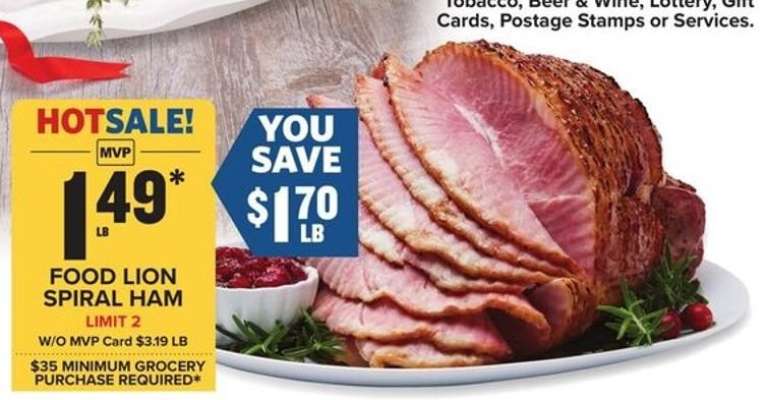 Food Lion Spiral Ham