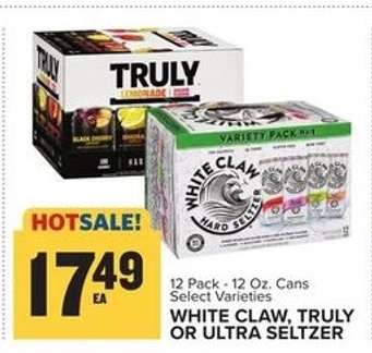 WHITE CLAW, TRULY OR ULTRA SELTZER