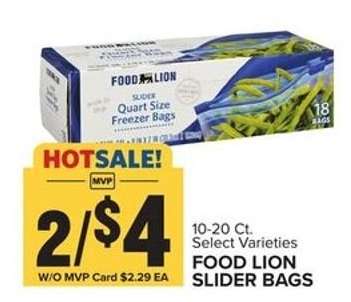 FOOD LION SLIDER BAGS