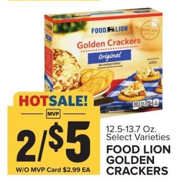 FOOD LION GOLDEN CRACKERS