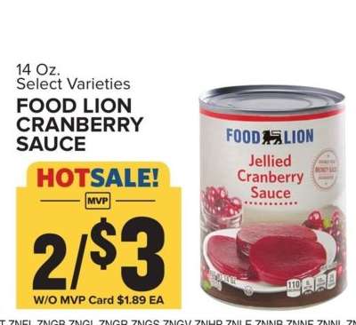 Food Lion Cranberry Sauce