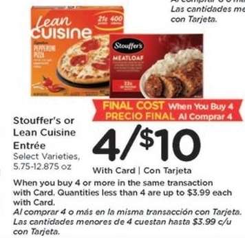 Stouffer's or Lean Cuisine Entrée