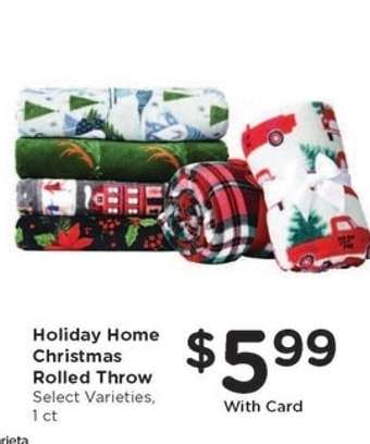 Holiday Home Christmas Rolled Throw